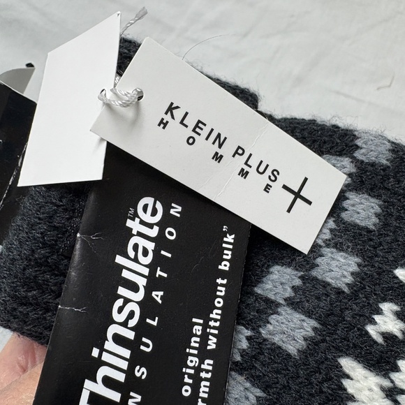 unisex gloves winter THINSULATE NWT black white knit size M/L - Picture 6 of 12